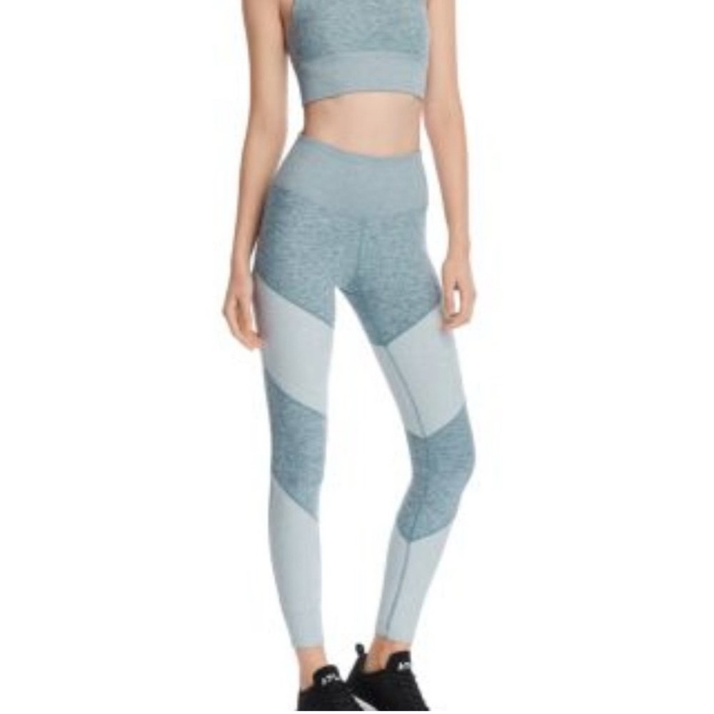 Alo Yoga size Small Alosoft Sheila Colorblock Leggings- Seagrass Heather Teal​